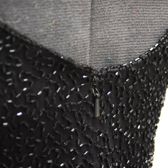 SOLD ON EBAY Scala Black Hand-Beaded Silk Formal Prom Dress Small - Picture 8 of 16